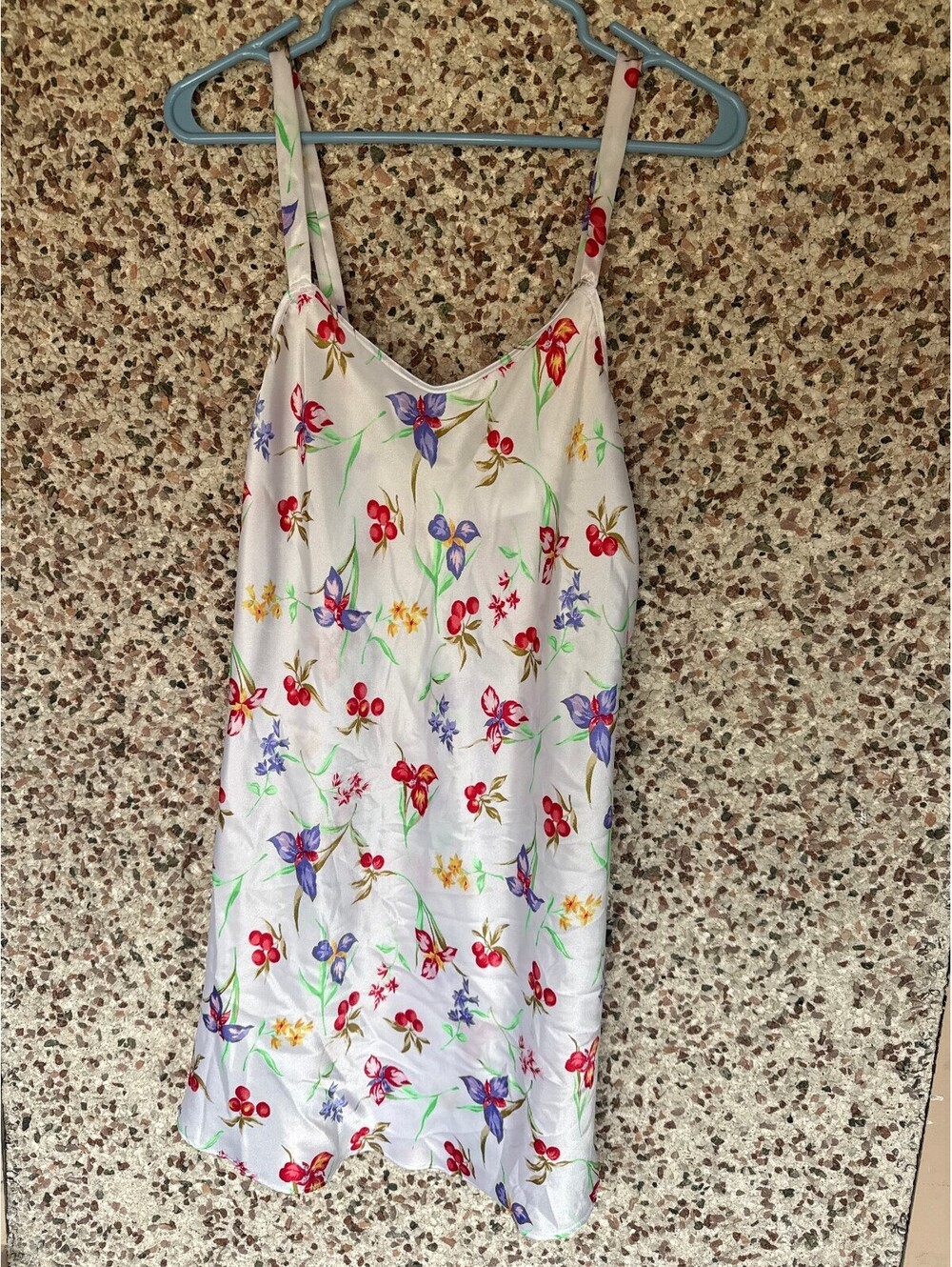 Cypress Satin Floral Chemise Slip Nightgown NWT Medium White